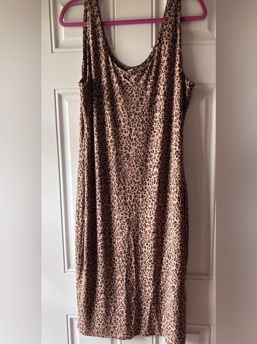 Bar III Leopard Print Midi Tank Dress - Tan/Black